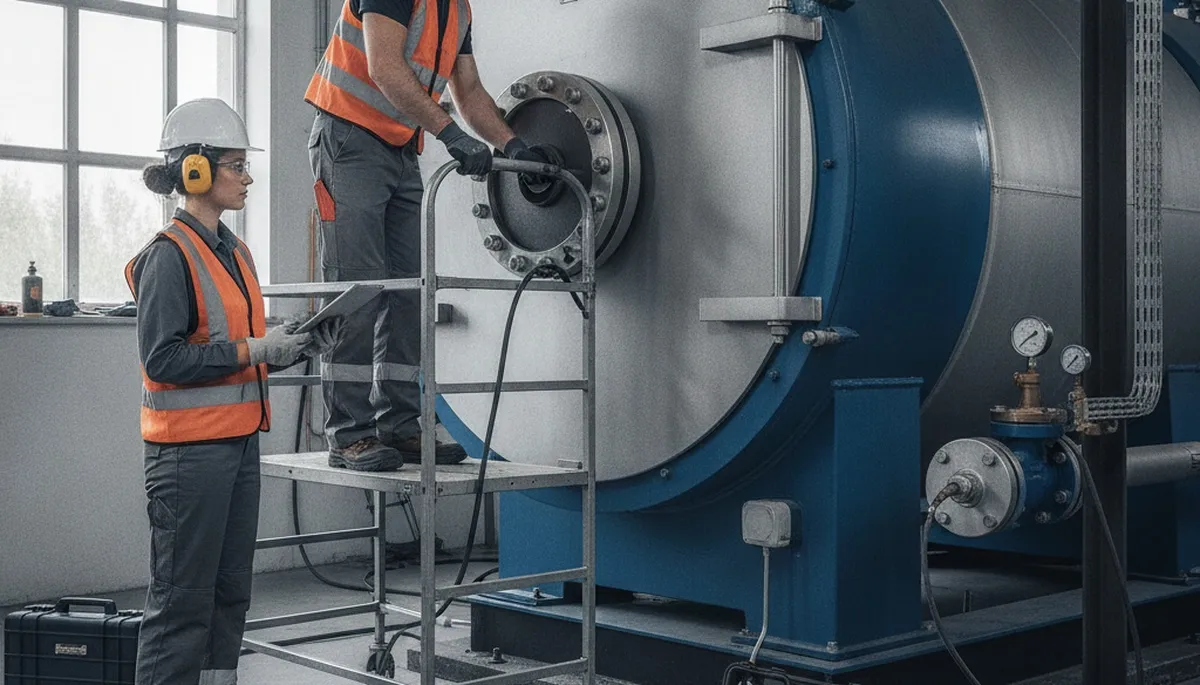 Oakland, CA plumber repairing a boiler for reliable home heating service