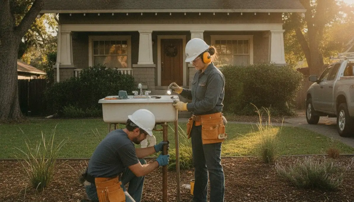 Professional Oakland, CA plumber repairing a residential plumbing issue for local service call
