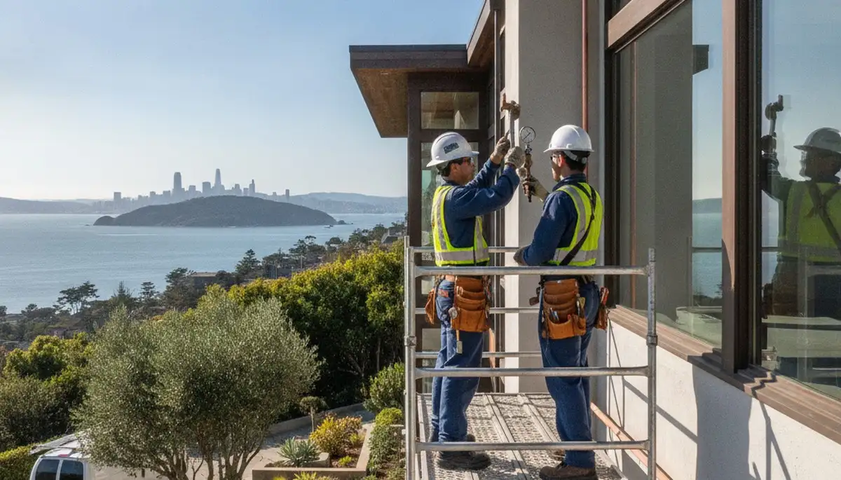 Oakland, CA plumber repairing a residential pipe leak for plumbing service area page