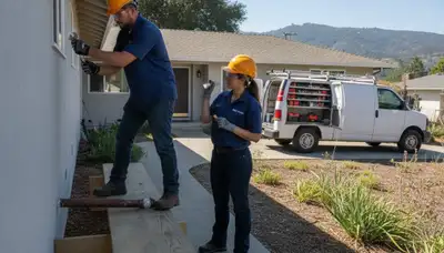 Oakland, CA plumber repairing a residential leak for plumbing service by Plumbers Oakland CA