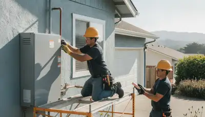 Oakland, CA plumber repairing a residential plumbing issue for local plumbing repair services
