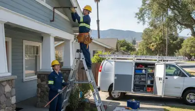 Professional Oakland, CA plumber repairing residential plumbing for a local service call