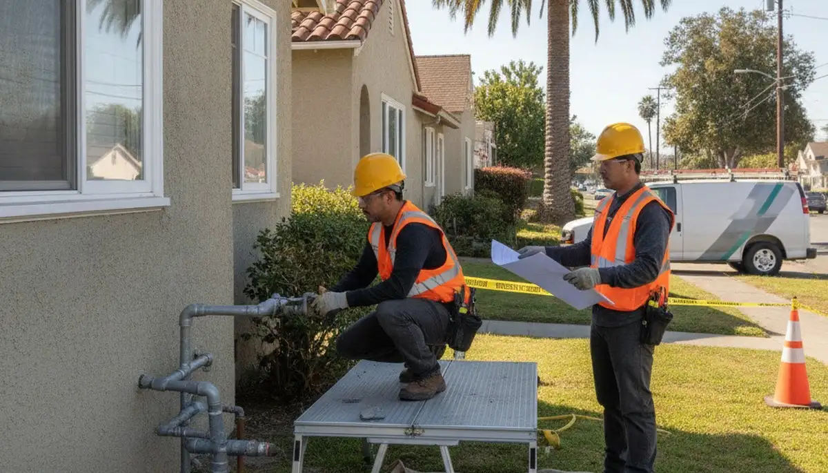 Oakland, CA plumber repairing a residential plumbing issue for local plumbing service customers