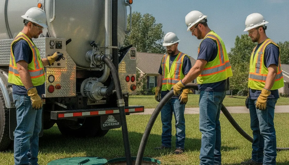 Oakland, CA septic pumping service truck for residential plumbing maintenance
