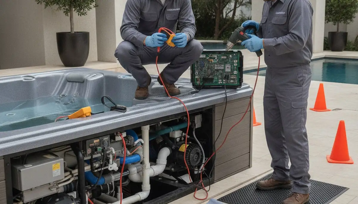 Oakland, CA spa repair service for clogged jets and heating issues by On Call Plumbers