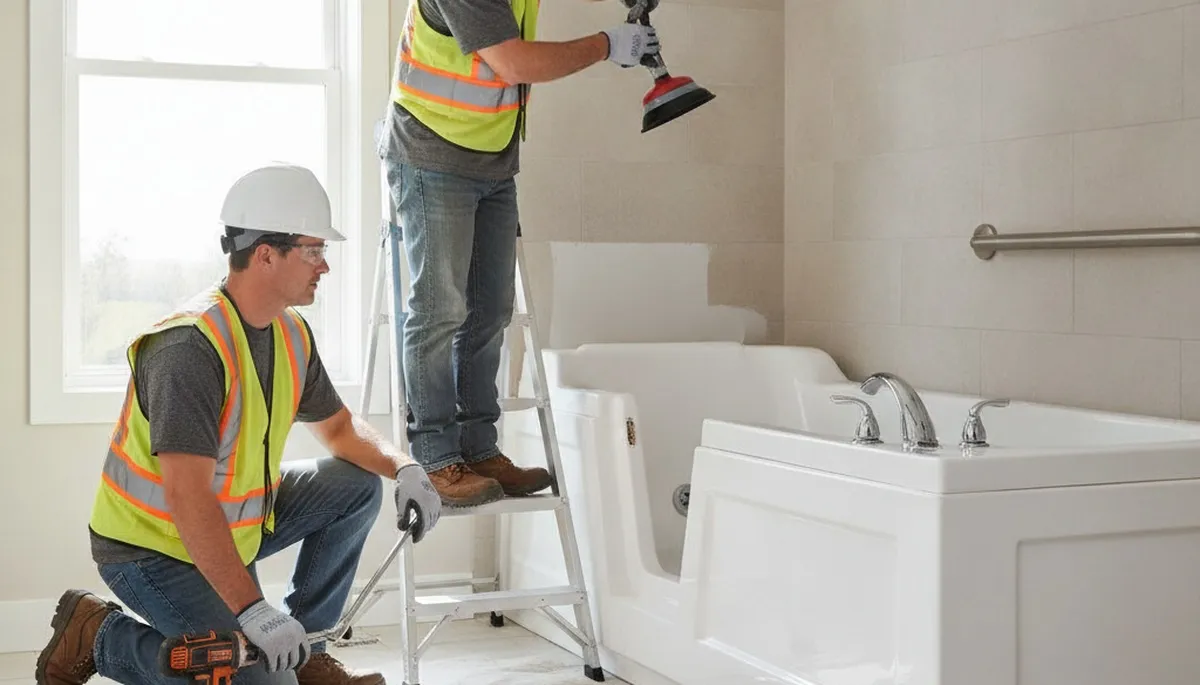 Walk-in tub installation by Oakland, CA plumbers for safe, accessible home bathing