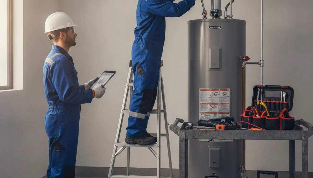 Oakland, CA plumber repairing a water heater for reliable home service