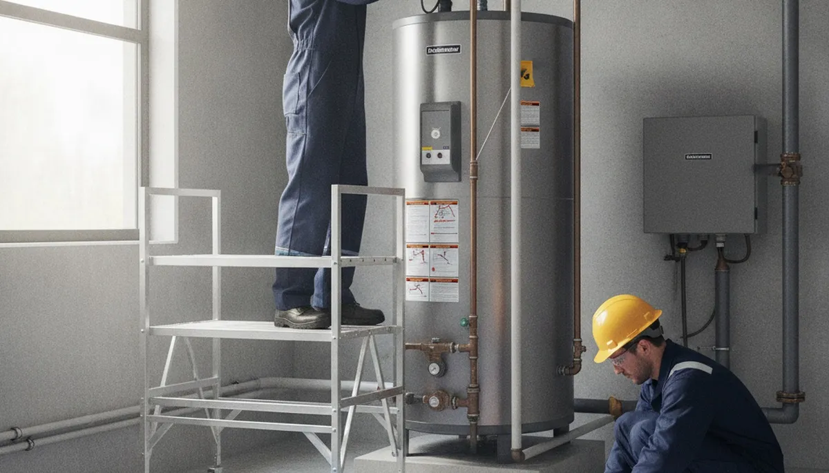 Oakland, CA plumber repairing a water heater for reliable home service